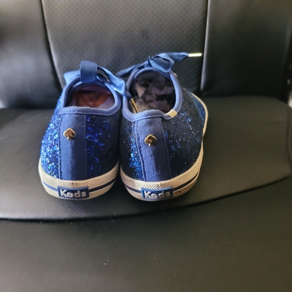 Kate Spade Keds Blue Glitter Sneakers Size 8.5 - Picture 4 of 7
